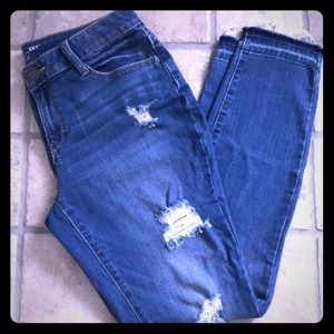 Belle Sky Skinny Stretch Destructed Ankle Jeans 10